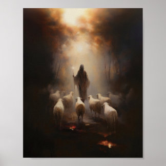 Bra Shepherd - Digital Sketch Jesus Poster