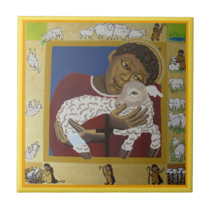 Bra Shepherd Jesus parable of the borttappad Får Kakelplatta