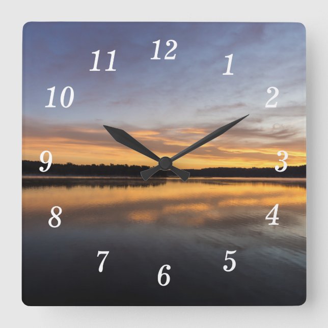 Bra Sjö Springfield Wall Clock Fyrkantig Klocka (Framsida)