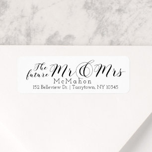 Bra skript Framtidens Mr och Mrs. Returadress Etikett