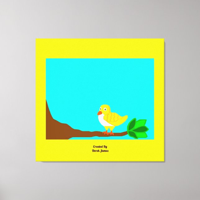 Bra slågen in kanvastryck för morgongult fågel (Framsida)