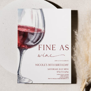 Bra som Vin Elegant Red Vin Födelsedagsfest Inbjudningar