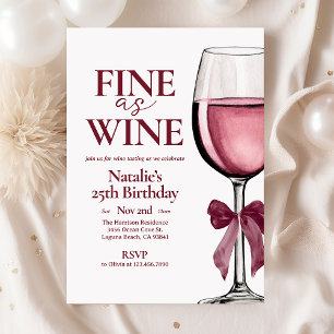 Bra som Vin Elegant Vin Tasting Vino Birthday Inbjudningar