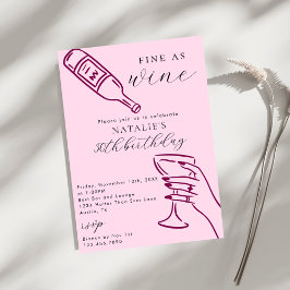 Bra som Vin Theme Hand plockade Födelsedagsfest Inbjudningar