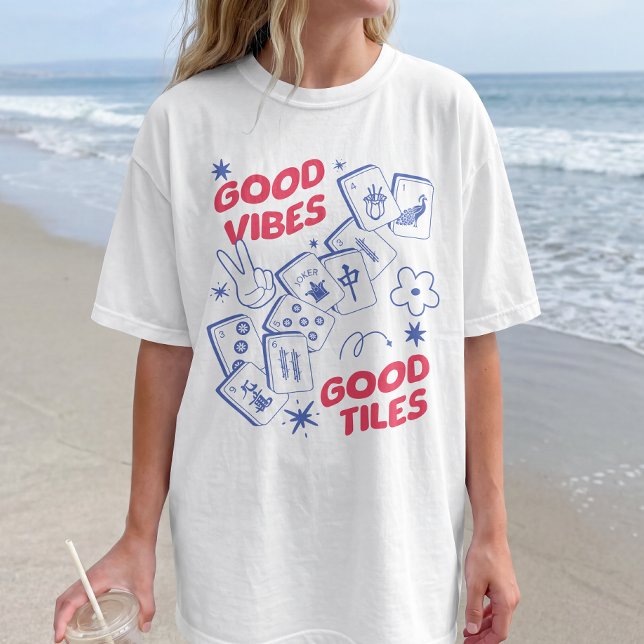 Bra stämning Retro Mahjong T Shirt (Skapare uppladdad)