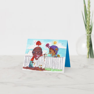 Bra-stängsel gör Bra granne-anteckningskort Helgkort