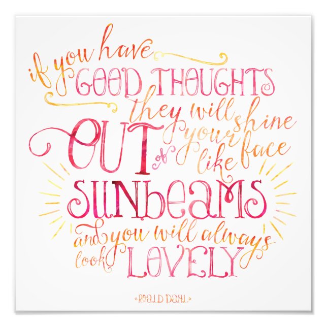 Bra Thoughts Sunbeams Fototryck (Framsidan)