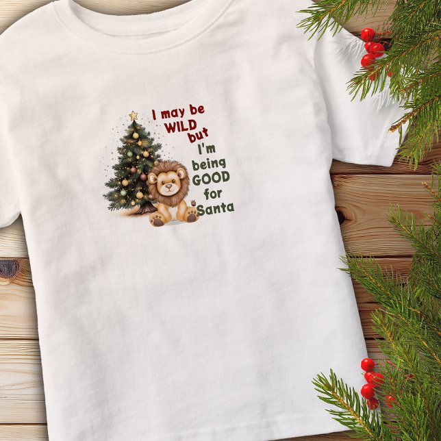 Bra till jultomtens Lejona Personlig T Shirt (Good For Santa Christmas Lion Personalized Toddler T-shirt)