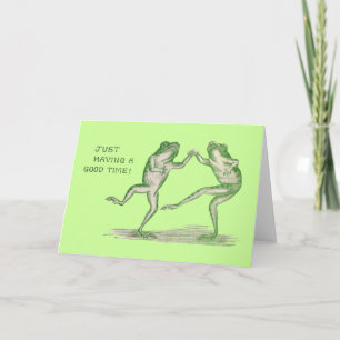 Bra Time Frogs Dance Vintage Kort