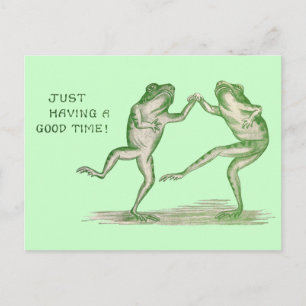 Bra Time Frogs Dance Vintage Vykort