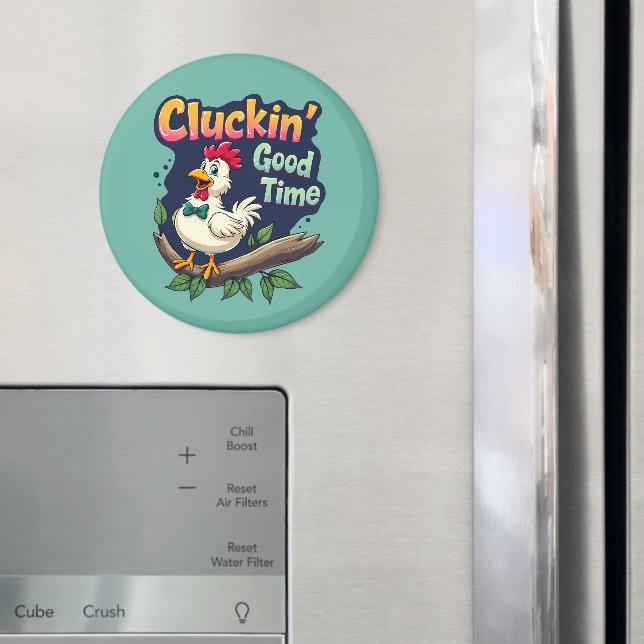 Bra Time Funny Chicken Illustration Magnet (In Situ (Fridge))
