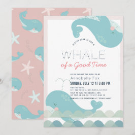 Bra Time Rosa Girl Baby Shower Inbjudningar