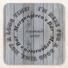 Bra Time Wood look Pub eller Man Cave Namn Underlägg Papper Kvadrat