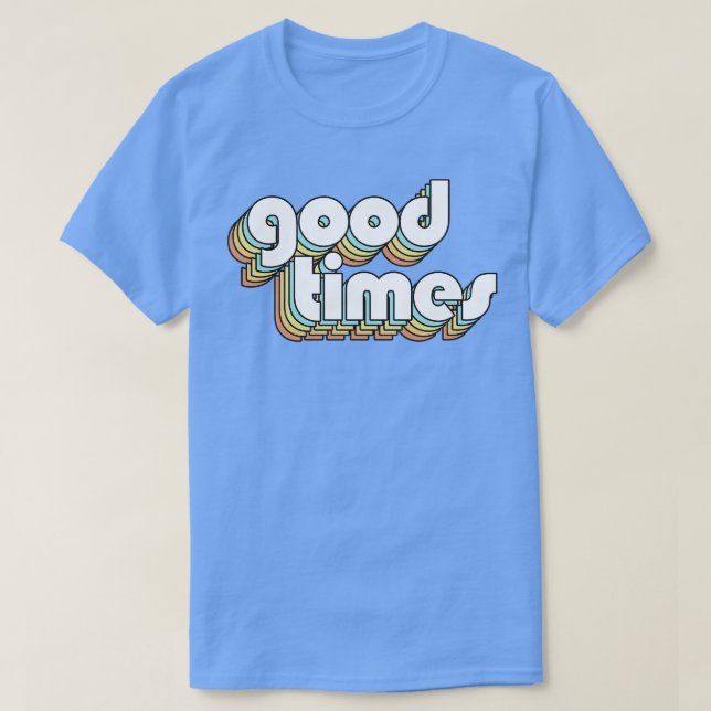 Bra Times Retro Rainbow Typography Faded Stil T Shirt (Design framsida)