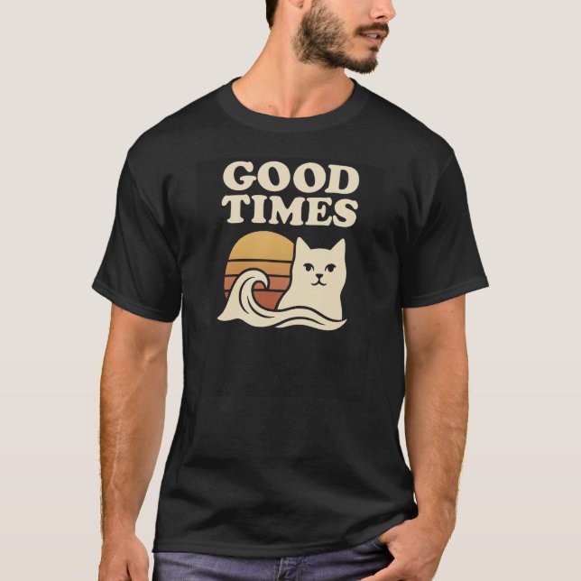 Bra Times Retro T-Shirt - Vintage Positive Vibes (Framsida)