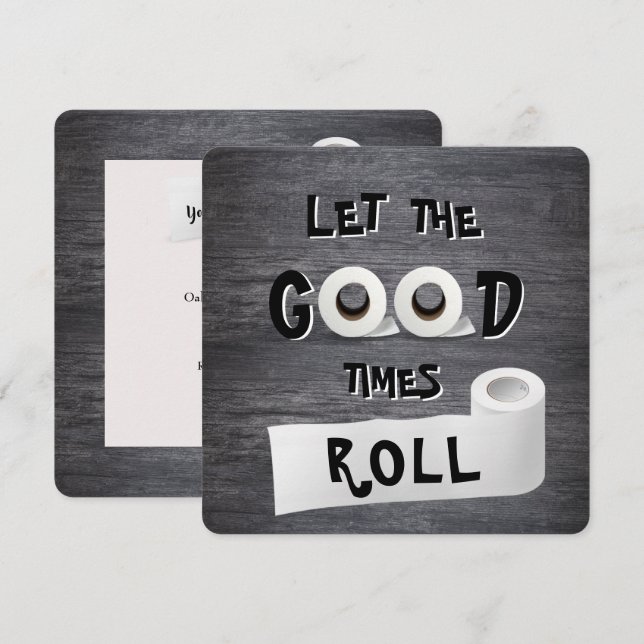 Bra Times toalett papprare party Inbjudningar (Fram/baksida)