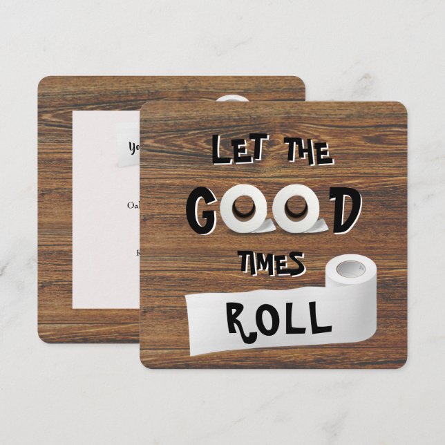 Bra Times toalett papprare party Inbjudningar (Fram/baksida)