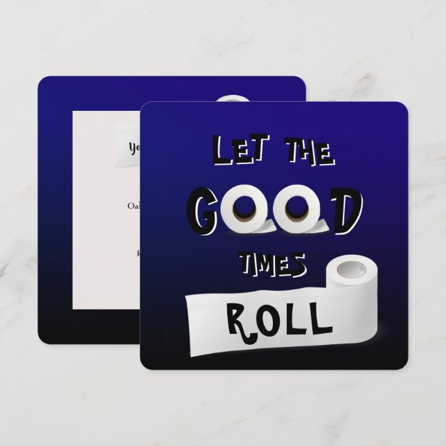 Bra Times toalett papprare party Inbjudningar (Fram/baksida)