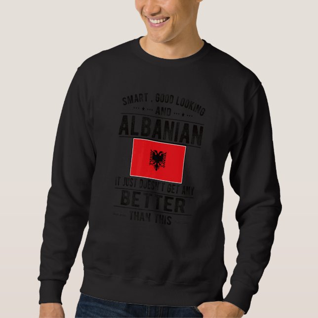 Bra Tittar albanska Flagga albanska roten Lång Ärmad Tröja (Framsida)