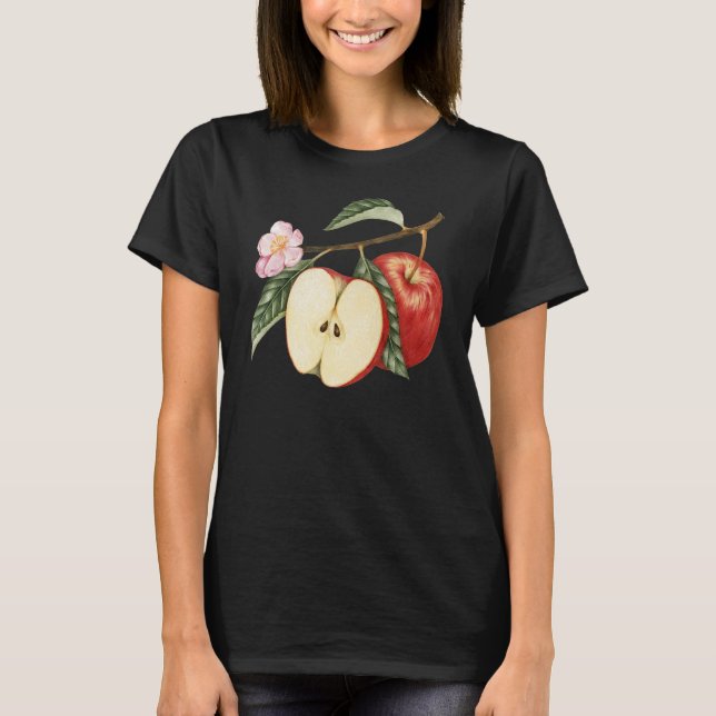Bra tittar äpple hängande på en gren japansk T Shirt (Framsida)