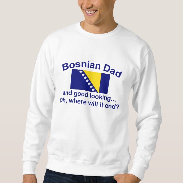 Bra tittar bosnisk pappa lång ärmad tröja (Framsida)