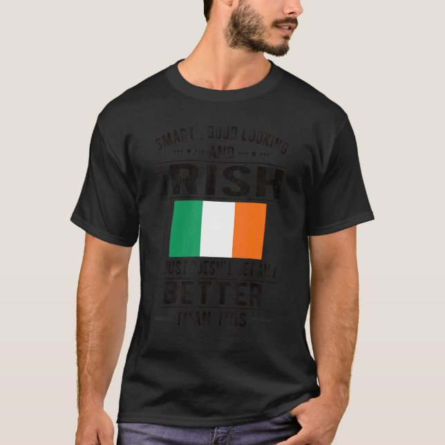 Bra Tittar Irish Flagga Ireland Roots T Shirt (Framsida)