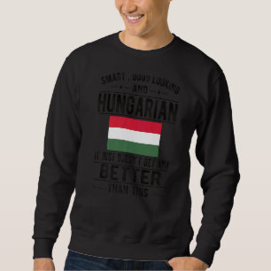 Bra Tittar ungersk Flagga Ungern Root Lång Ärmad Tröja