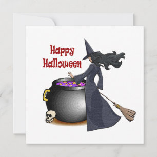 Bra Tittar Witch och Cauldron Inbjudan