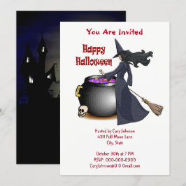 Bra Tittar Witch och Cauldron-inbjudan Inbjudningar