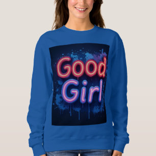 Bra tjej neonskylt med droppande färgsprut t shirt