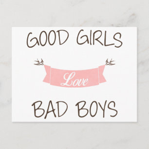 Bra tjejer kärlek bad boys vykort