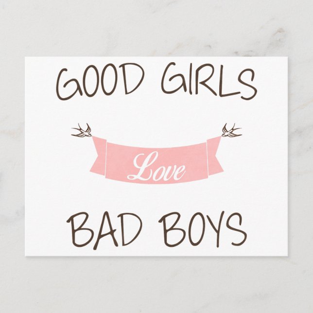Bra tjejer kärlek bad boys vykort (Framsida)