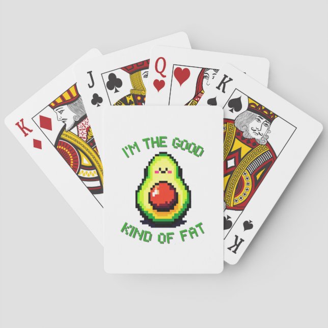 Bra Tjock Avocado - Finny Pixel Art Food Design Casinokort (Baksidan)