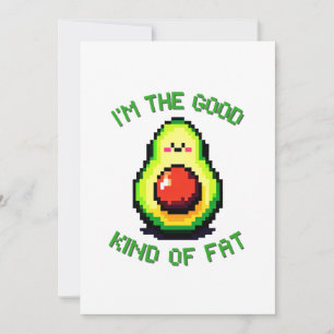 Bra Tjock Avocado - Finny Pixel Art Food Design Julkort