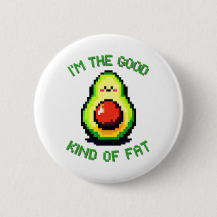 Bra Tjock Avocado - Finny Pixel Art Food Design Knapp