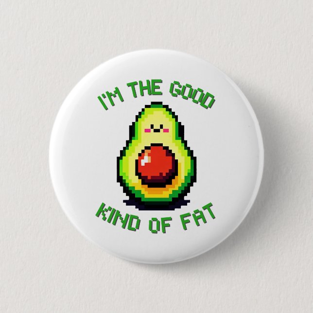 Bra Tjock Avocado - Finny Pixel Art Food Design Knapp (Framsida)