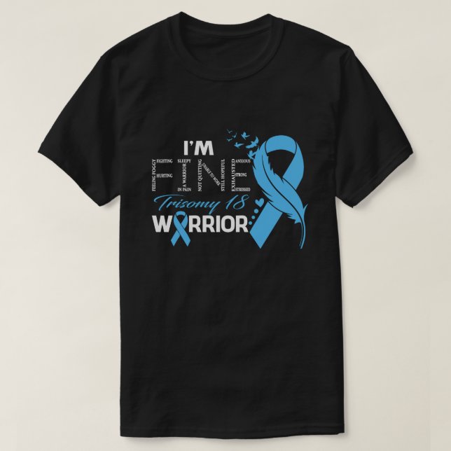 Bra Trisomy 18 Warrior Awareness Feather T Shirt (Design framsida)