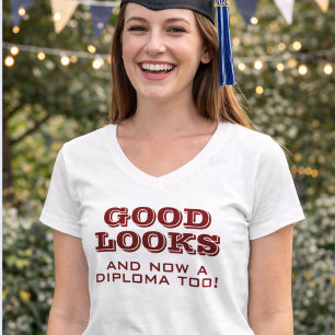 Bra utseende och diplom också Roligt examensfirand T Shirt
