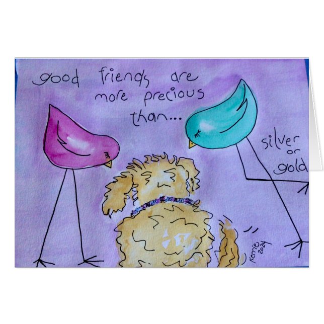 Bra vänner är fördärvliga hälsningskort (Framsidan Horizontal)