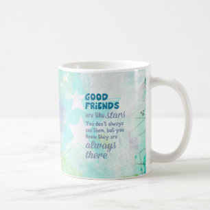 Bra vänner är lika stjärnor kaffemugg