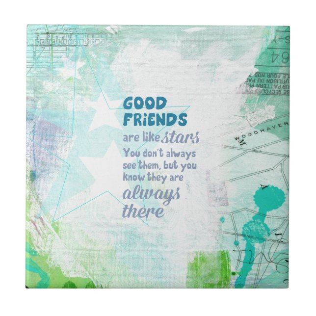Bra vänner är lika stjärnor kakelplatta (Framsidan)