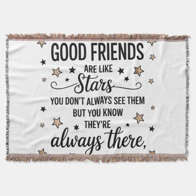 Bra vänner är som en stjärninspirationsoffert filt (Framsidan)