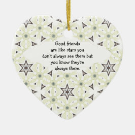 Bra vänner är som stjärncitat julgransprydnad keramik