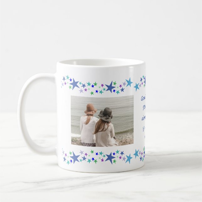 Bra vänner är som stjärnor anpassade foton kaffemugg (Vänster)