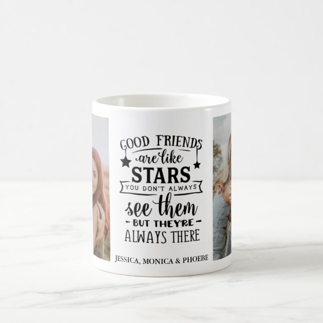 "Bra vänner är som stjärnor" Fotomugg Kaffemugg (Center)