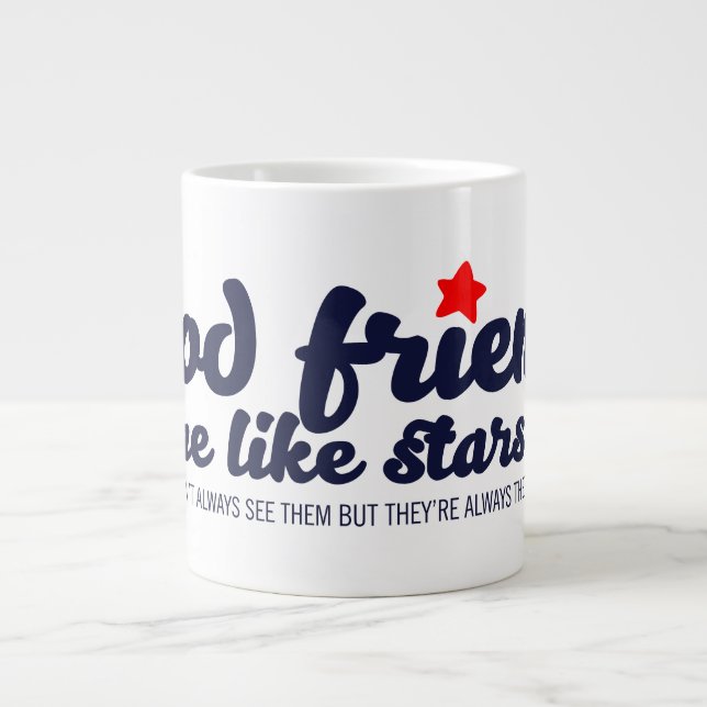 Bra vänner är som stjärnor jumbo mugg (Framsidan)
