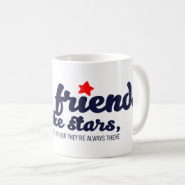 Bra vänner är som stjärnor kaffemugg