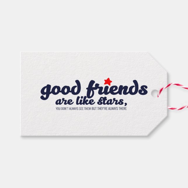 Bra vänner är som stjärnor presentetikett (Framsidan (Horizontal))