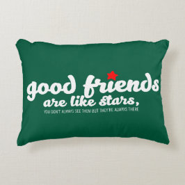 Bra vänner är som stjärnor prydnadskudde
