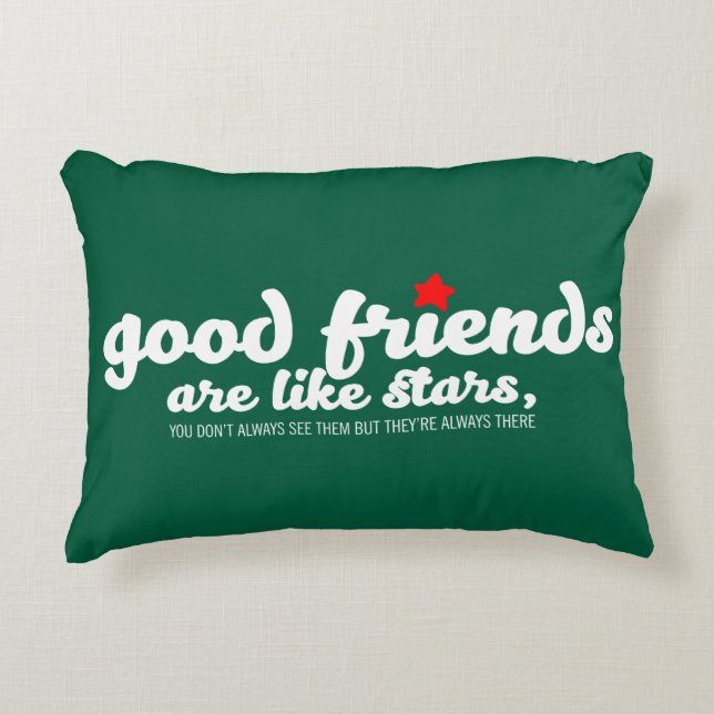 Bra vänner är som stjärnor prydnadskudde (Framsidan)